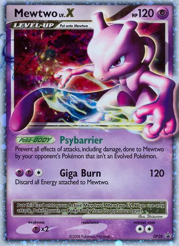 Mewtwo LV.X DP28 from DP Black Star Promos